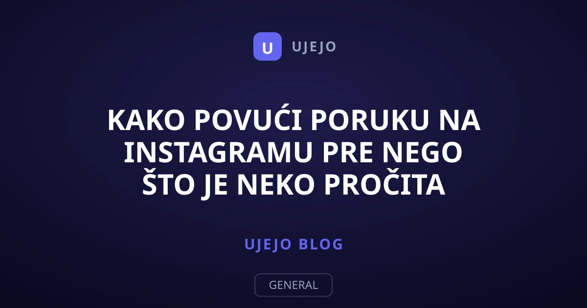 Kako povući poruku na Instagramu pre nego što je neko pročita